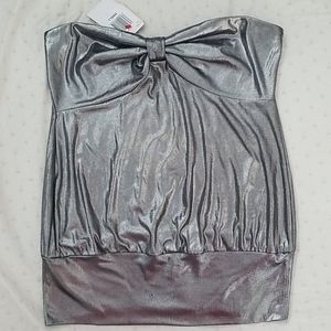Silver black tube top